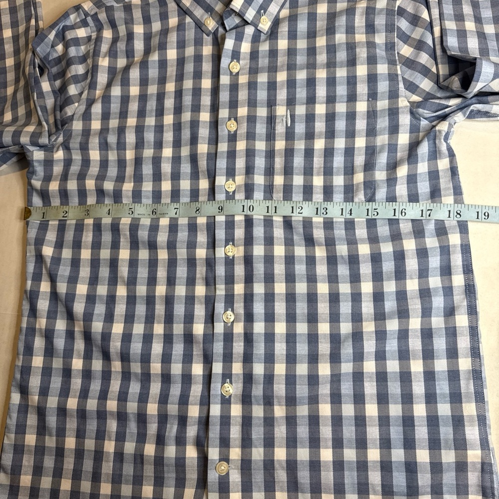 johnnie-O Blue and White Plaid Button Down Shirt - Picture 4 of 8